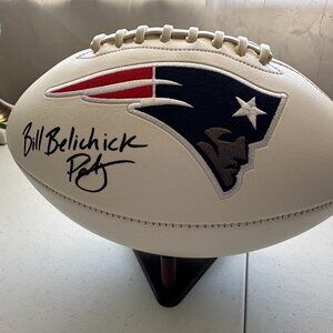 COACH BILL BELICHICK SIGNED NEW ENGLAND PATRIOTS AUTOGRAPHED FOOTBALL w/COA  806